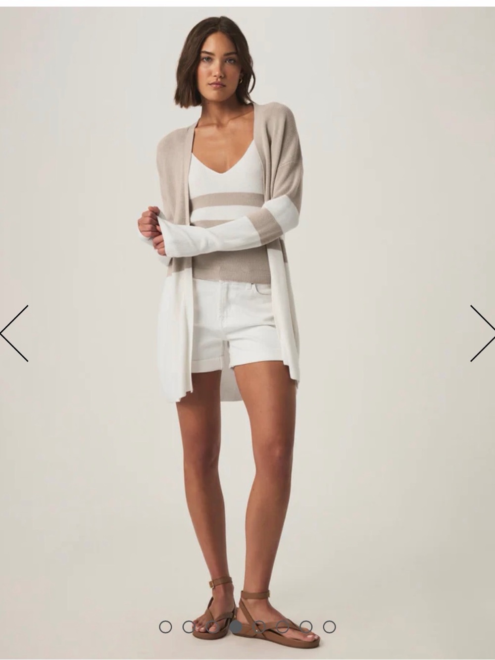 Splendid BUNDLE, NWT, Cardigan and Tank set,Beige & White Colorblock, Small - Picture 2 of 8